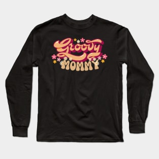 Funny Groovy Mommy, Young, Cool, Hippie, Best Mom Mother's Day Humor Long Sleeve T-Shirt